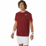 Camiseta de Manga Corta Hombre Asics Court Rojo Oscuro Tenis