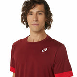 Camiseta de Manga Corta Hombre Asics Court Rojo Oscuro Tenis