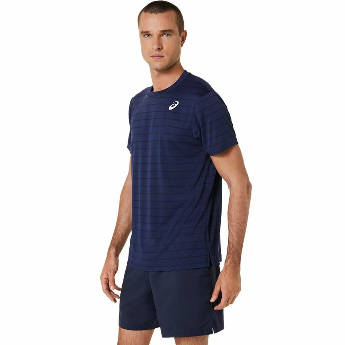 Men’s Short Sleeve T-Shirt Asics Court Navy Blue Tennis