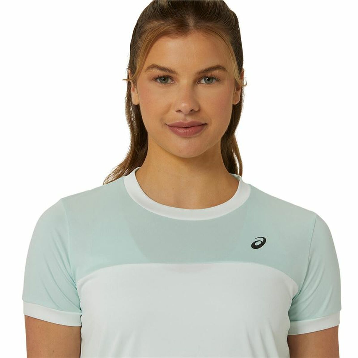 T-Shirt de Desporto de Manga Curta Asics Court Branco Mulher Ténis