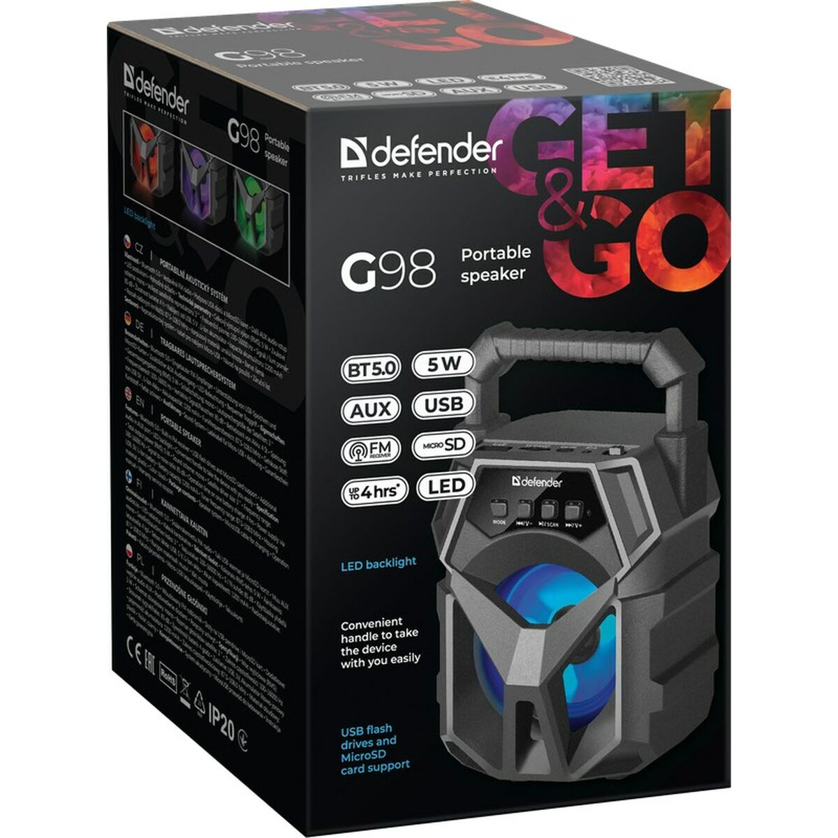 Altifalante Bluetooth Portátil Defender G98 Preto Multi 5 W