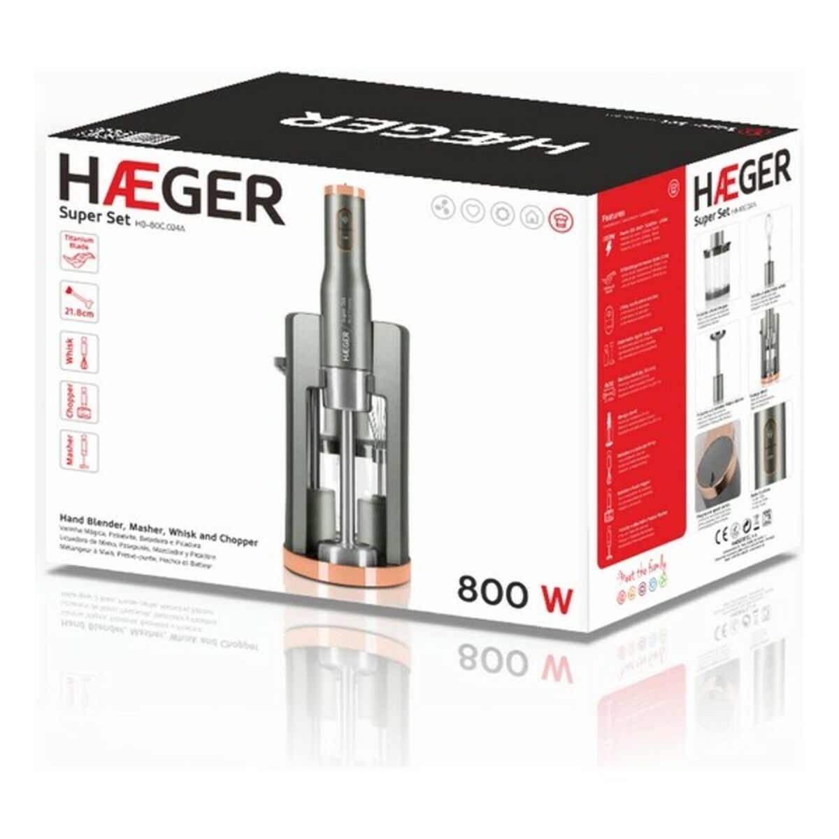 Batedora de Mão Haeger Cinzento 800 W