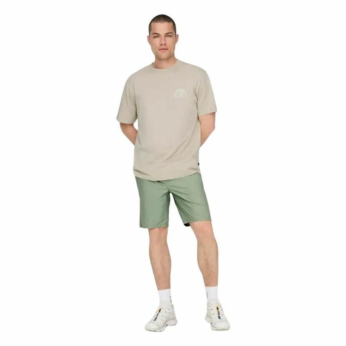 Men’s Short Sleeve T-Shirt Only & Sons Onskylan Rlx Icon Soft green