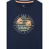 Child's Short Sleeve T-Shirt Jack & Jones Jjsummer Smu Vibe Tee Navy Blue