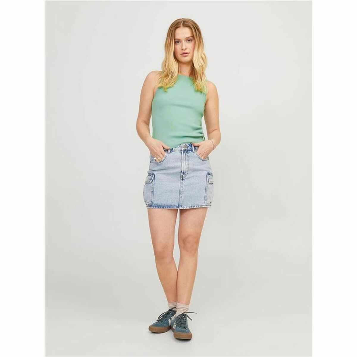 Tank Top Women Jack & Jones Jxdahlia Top Knit Green