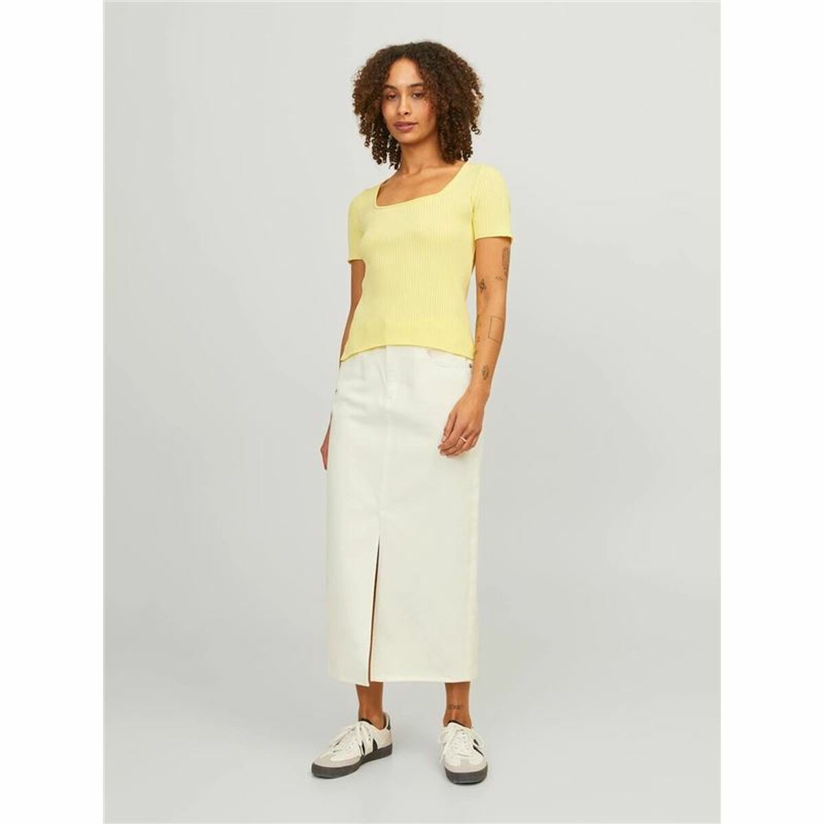 Women’s Short Sleeve T-Shirt Jxsky Ss Jack & Jones French Vanilla Yellow