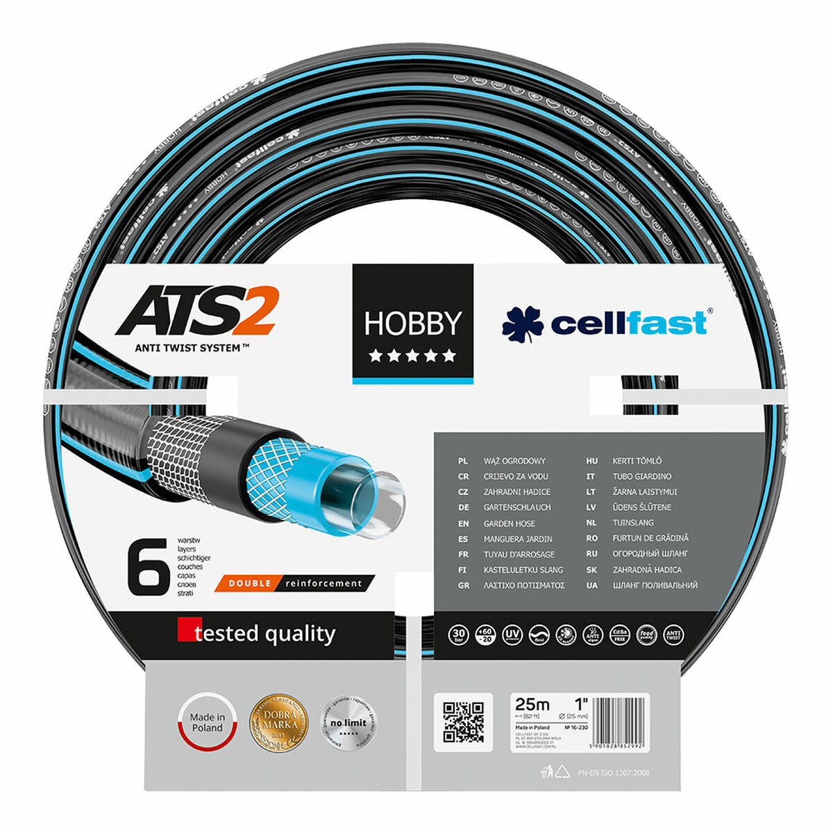 Hose Cellfast Hobby Ats2 PVC 25 m Ø 25 mm 6 layers