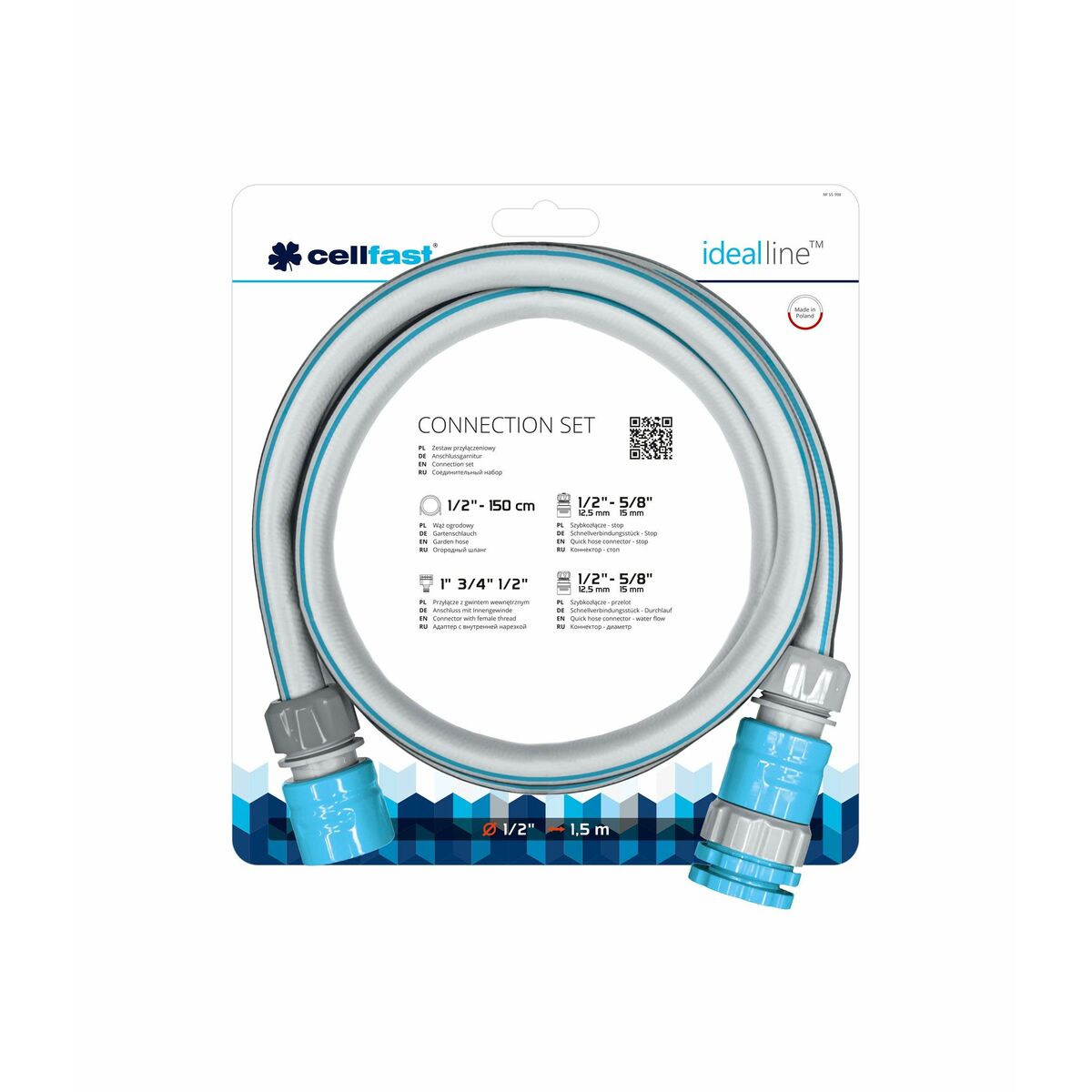 Quick connection set for hose reel cart Cellfast Ø 12,5 mm 3 Pieces