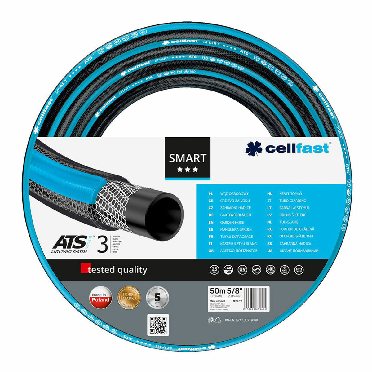 Mangueira Cellfast Smart Ats PVC 50 m Ø 15 mm