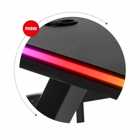 Mesa de Escritório Gaming Huzaro HZ-Hero 5.0 RGB Preto Aço Fibra de carbono 116 x 69,5 x 59 cm