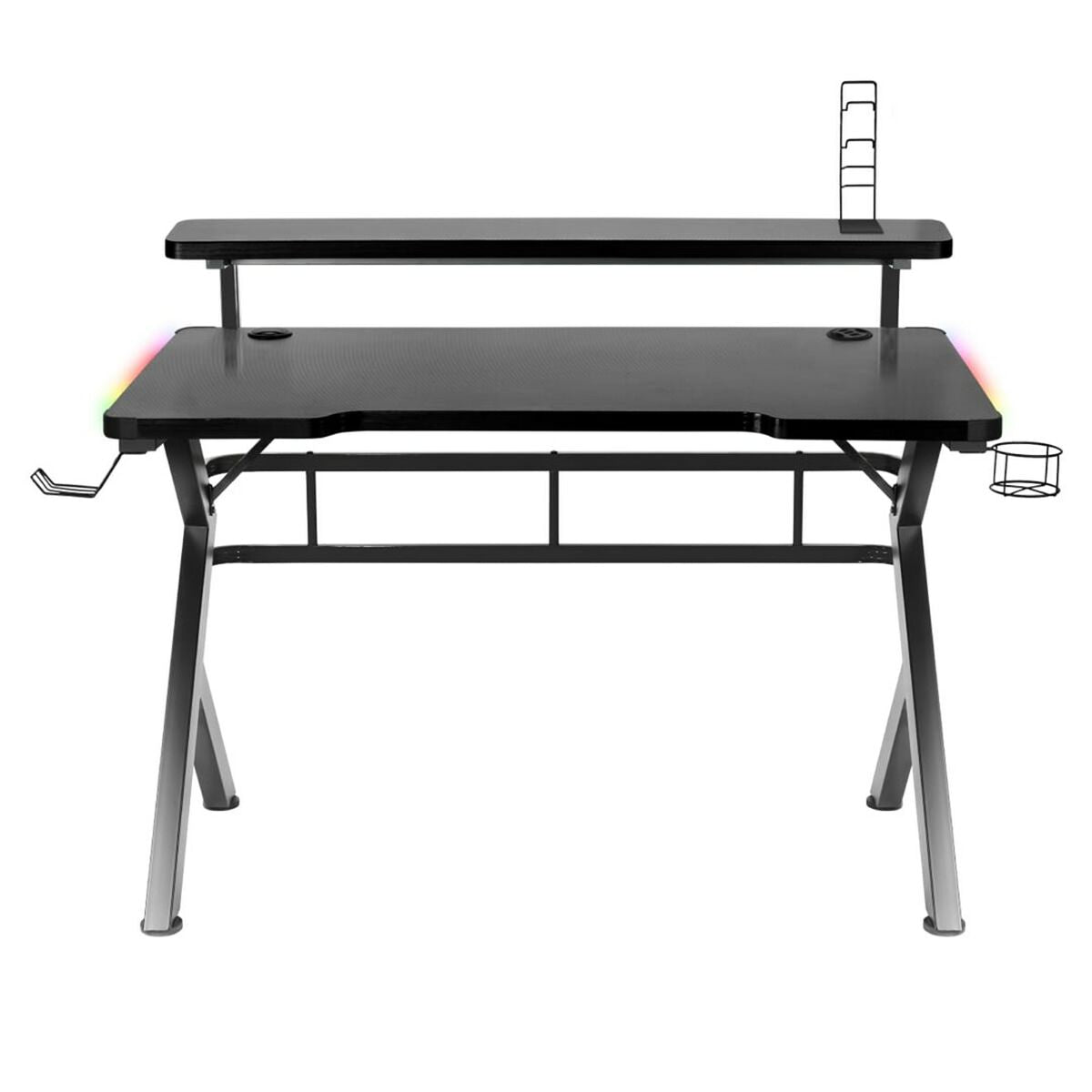 Desk Gaming Huzaro HZ-Hero 5.0 RGB Black Steel Carbon fibre 116 x 69,5 x 59 cm