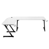 Desk Gaming Huzaro HZ-Hero 7.0 White Black Carbon fibre 154 x 72,5 x 117 cm