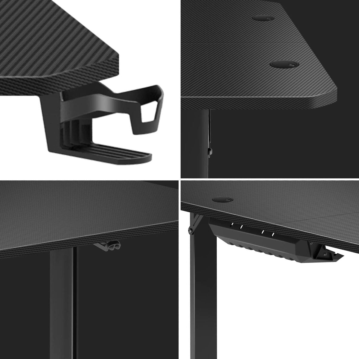 Mesa de Escritório Gaming Huzaro HZ-Hero 4.7 Preto Madeira MDF 160 x 75 cm