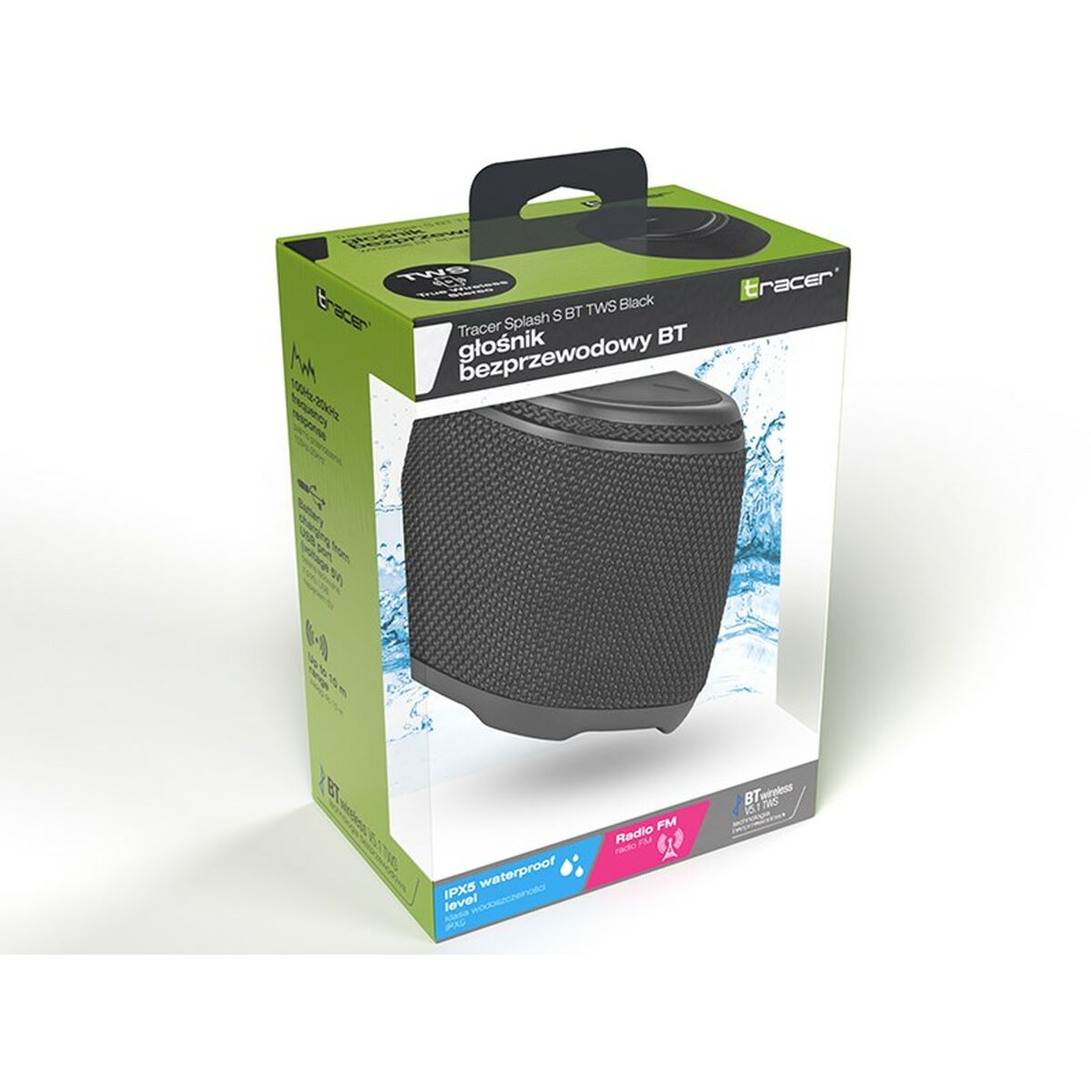 Altifalante Bluetooth Portátil Tracer Splash S Preto 5 W