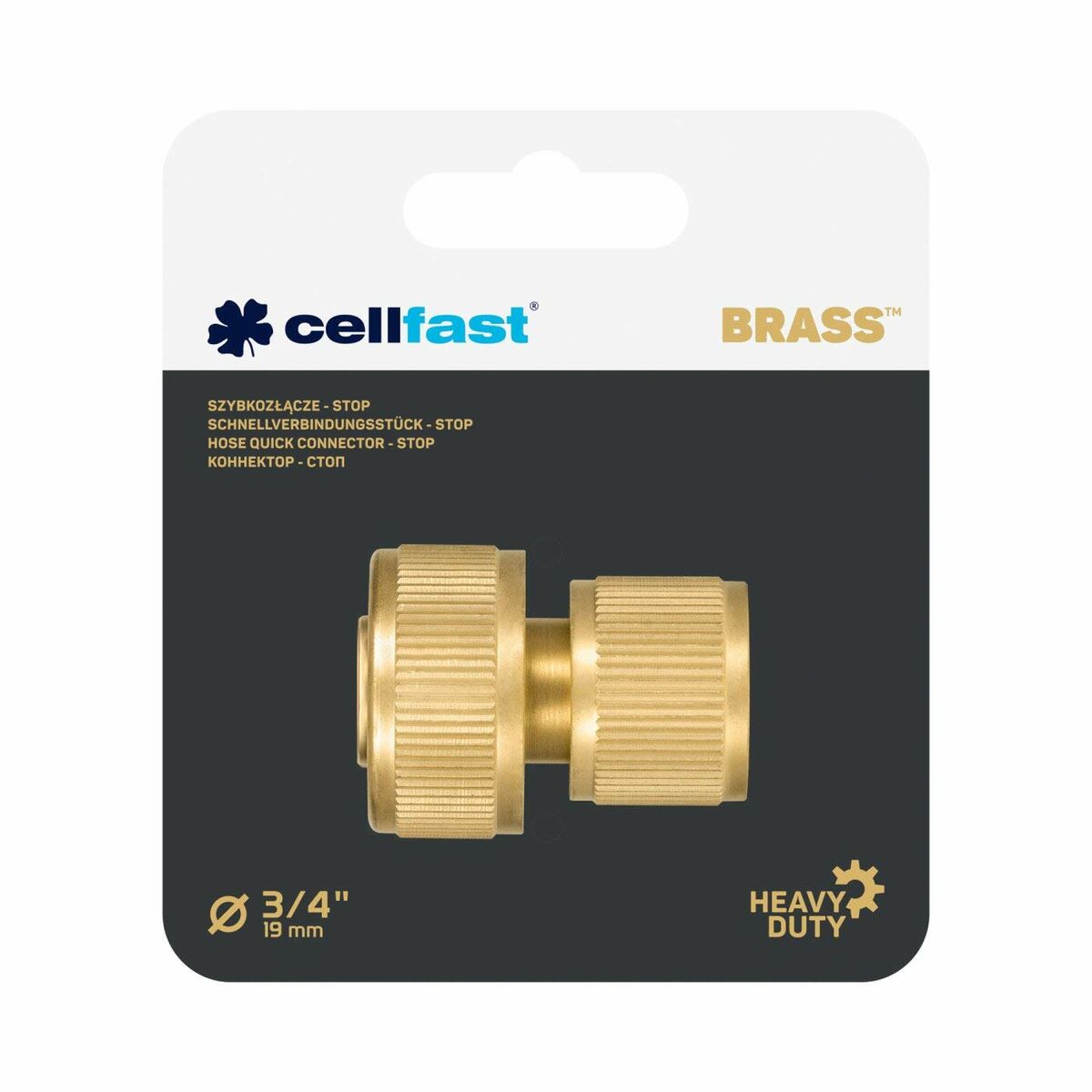 Hose connector Cellfast 19 mm Brass Fast