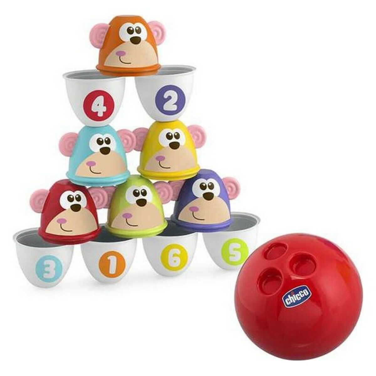 Jogo de Bolos Monkey Strike Chicco (7 pcs)