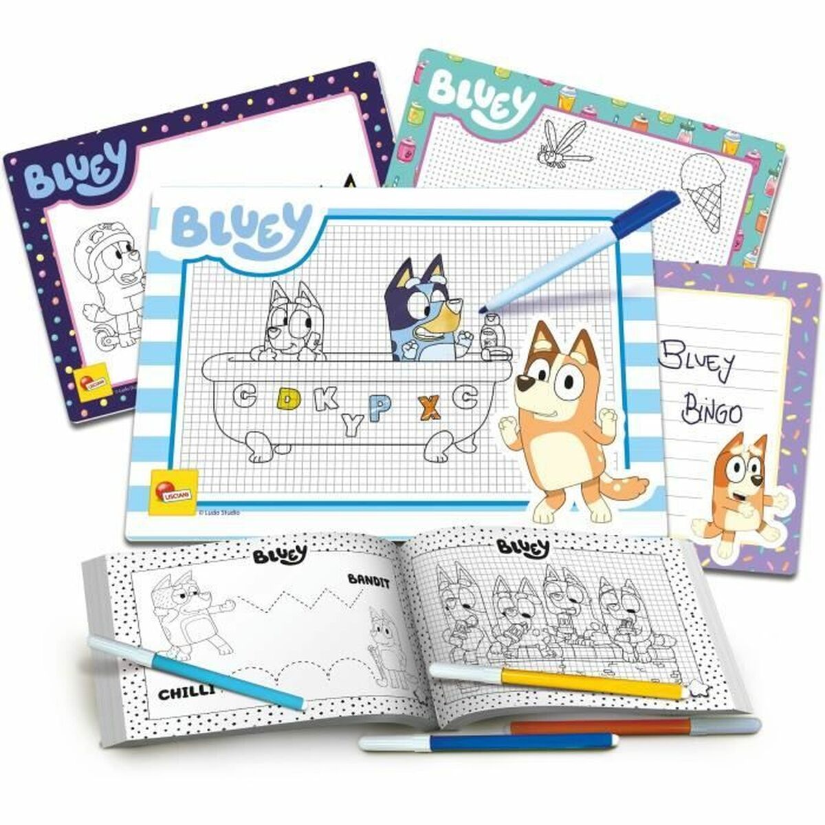 Fichas para desenhar Lisciani Giochi Bluey Multicolor