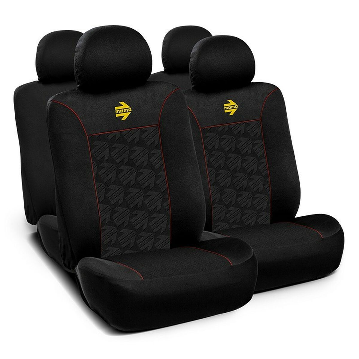 Fundas para Asientos de Coche Momo MOMLSC050BR Negro Rojo 11 Piezas