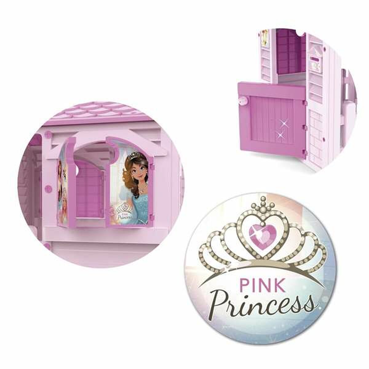 Casa Infantil de Brincar Chicos Pink Princess 94 x 103 x 104 cm Cor de Rosa