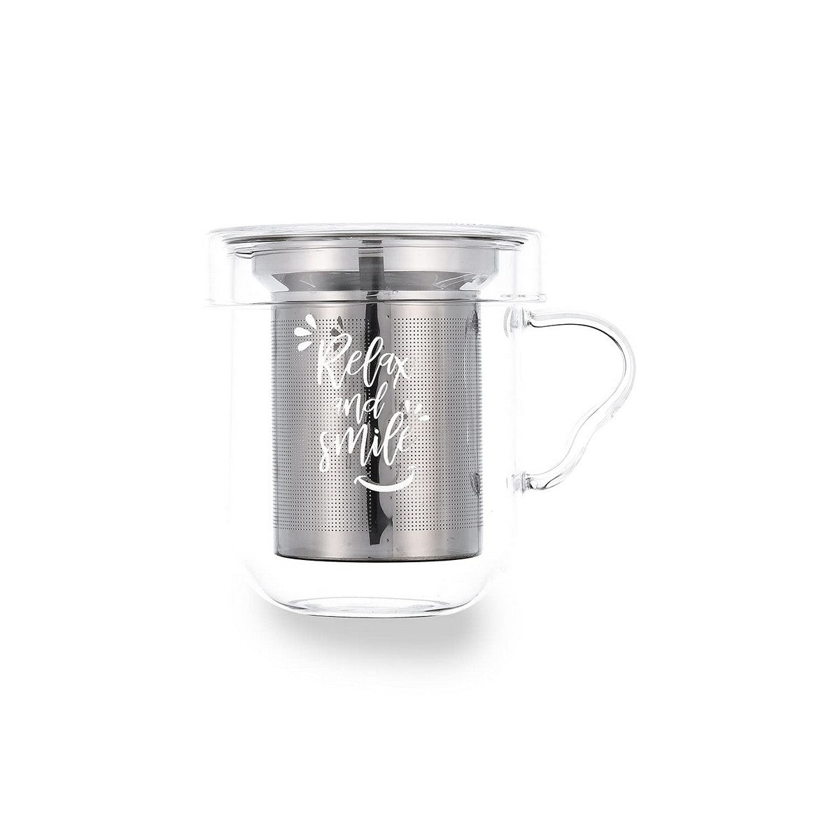 Juego de Tazas de Café Quid Transparente Acero Inoxidable Vidrio 3 Piezas (350 ml)