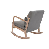 Rocking Chair DKD Home Decor Natural Dark grey Polyester Rubber wood Sixties 66 x 85 x 81 cm