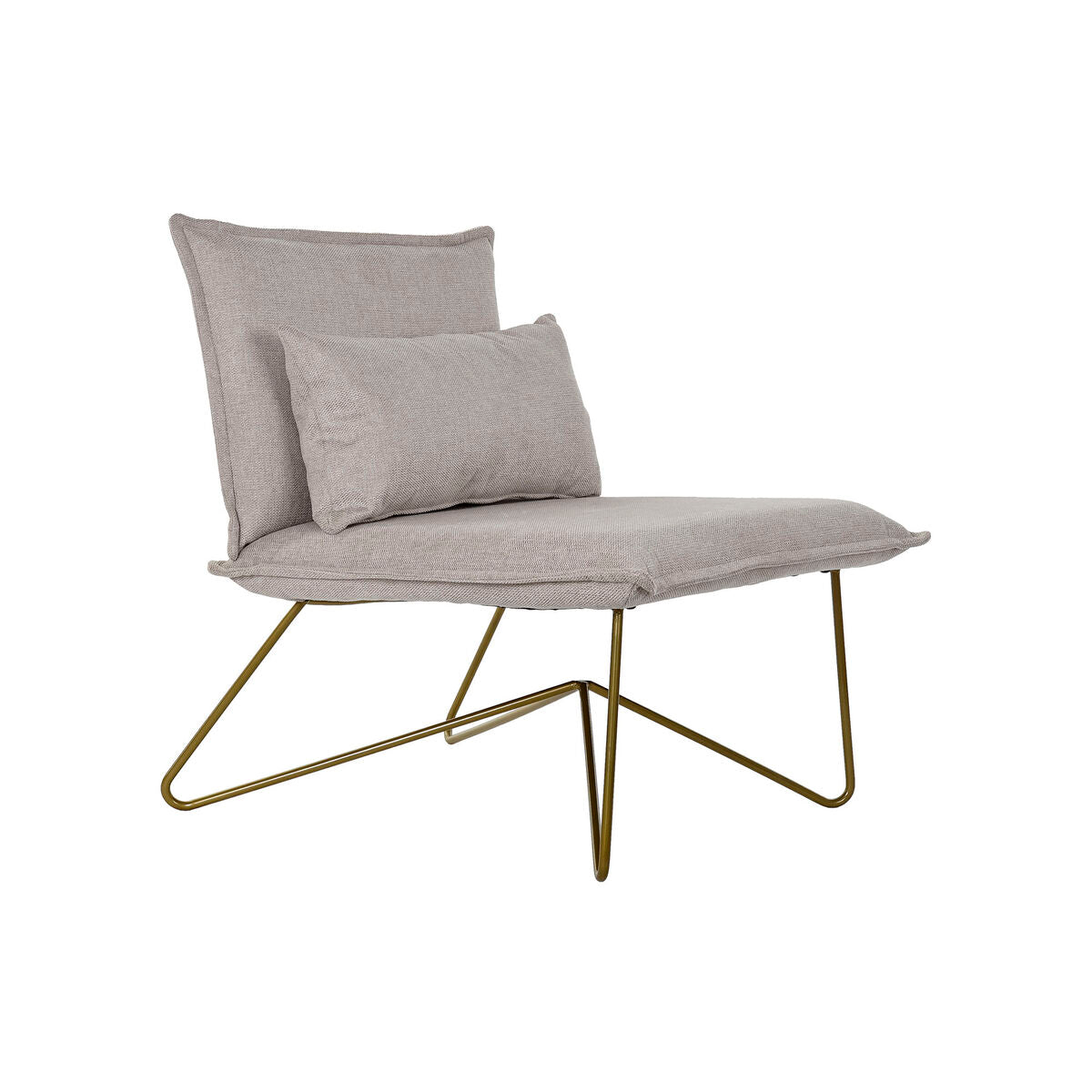 Poltrona DKD Home Decor 66 x 78 x 75 cm Bege Dourado Metal