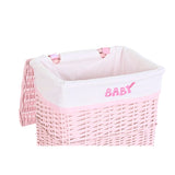 Conjunto de Cestos DKD Home Decor Cor de Rosa Poliéster Infantil vime (44 x 34 x 56 cm)