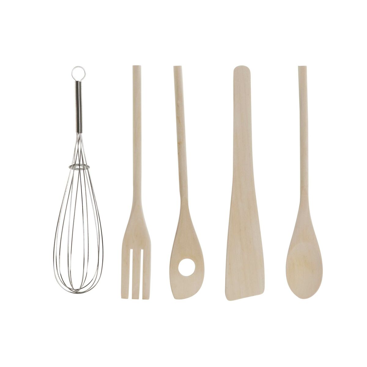 Recipiente para Utensílios de Cozinha DKD Home Decor Branco Bambu Porcelana 10,5 x 10,5 x 12 cm 6 Peças