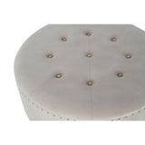 Banqueta DKD Home Decor Bege Prateado Poliéster Madeira MDF 80 x 80 x 43 cm