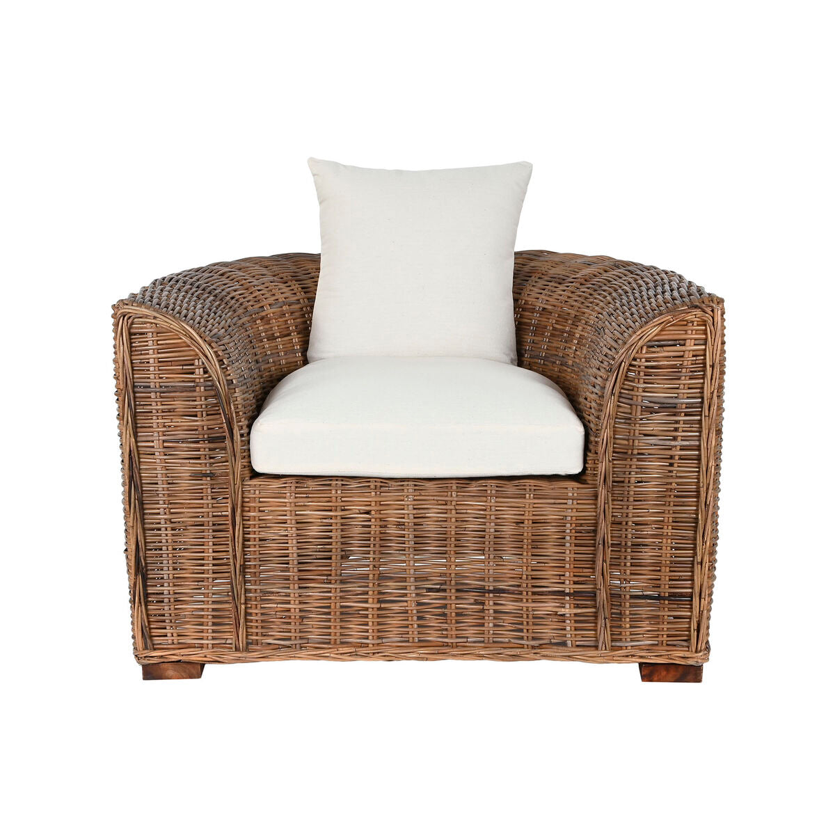 Armchair Home ESPRIT Natural Dark brown 100 x 85 x 68 cm