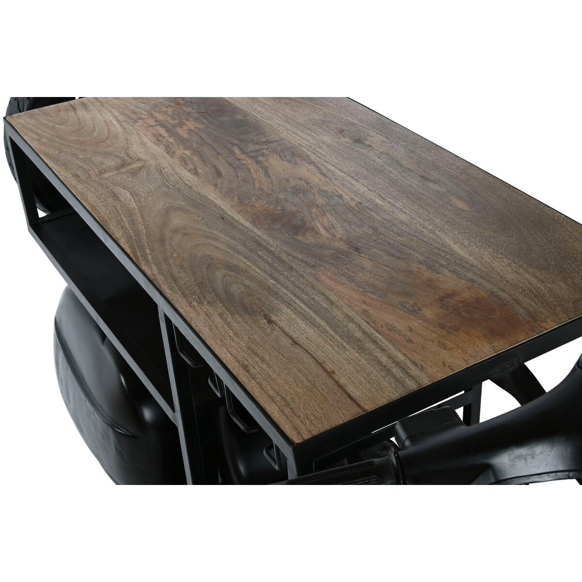 Suporte para garrafas Home ESPRIT Castanho Preto Ferro Madeira de mangueira 195 x 70 x 106 cm