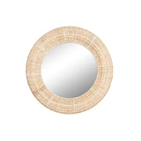 Espejo de pared Home ESPRIT Natural Metal Fibra Tropical 90 x 8 x 90 cm