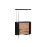 Suporte para garrafas Home ESPRIT Preto Natural Metal Abeto 90 x 36 x 150 cm