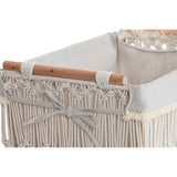 Cesto de Roupa Suja Home ESPRIT Branco Natural Metal Shabby Chic 42 x 32 x 51 cm 5 Peças