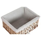 Cesto de Roupa Suja Home ESPRIT Branco Natural vime Shabby Chic 47 x 35 x 55 cm 5 Peças