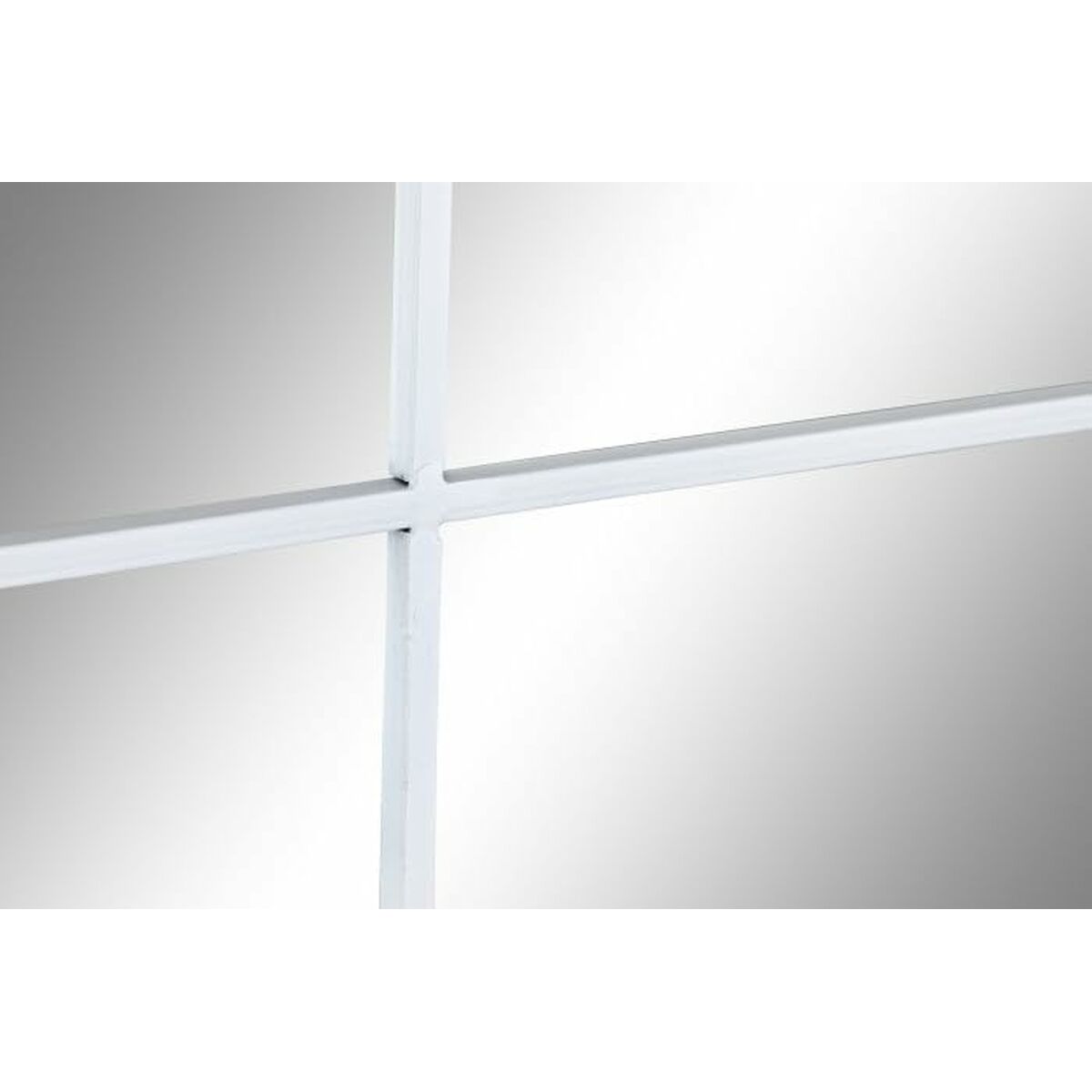 Espejo de pared Blanco Metal Cristal Ventana 90 x 90 x 2 cm