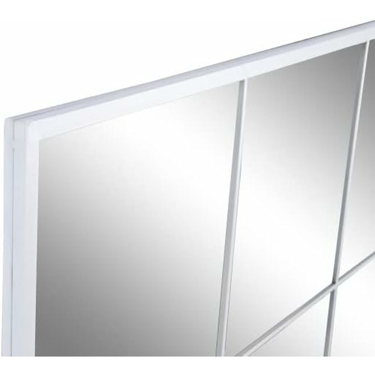 Espejo de pared Blanco Metal Cristal Ventana 90 x 90 x 2 cm