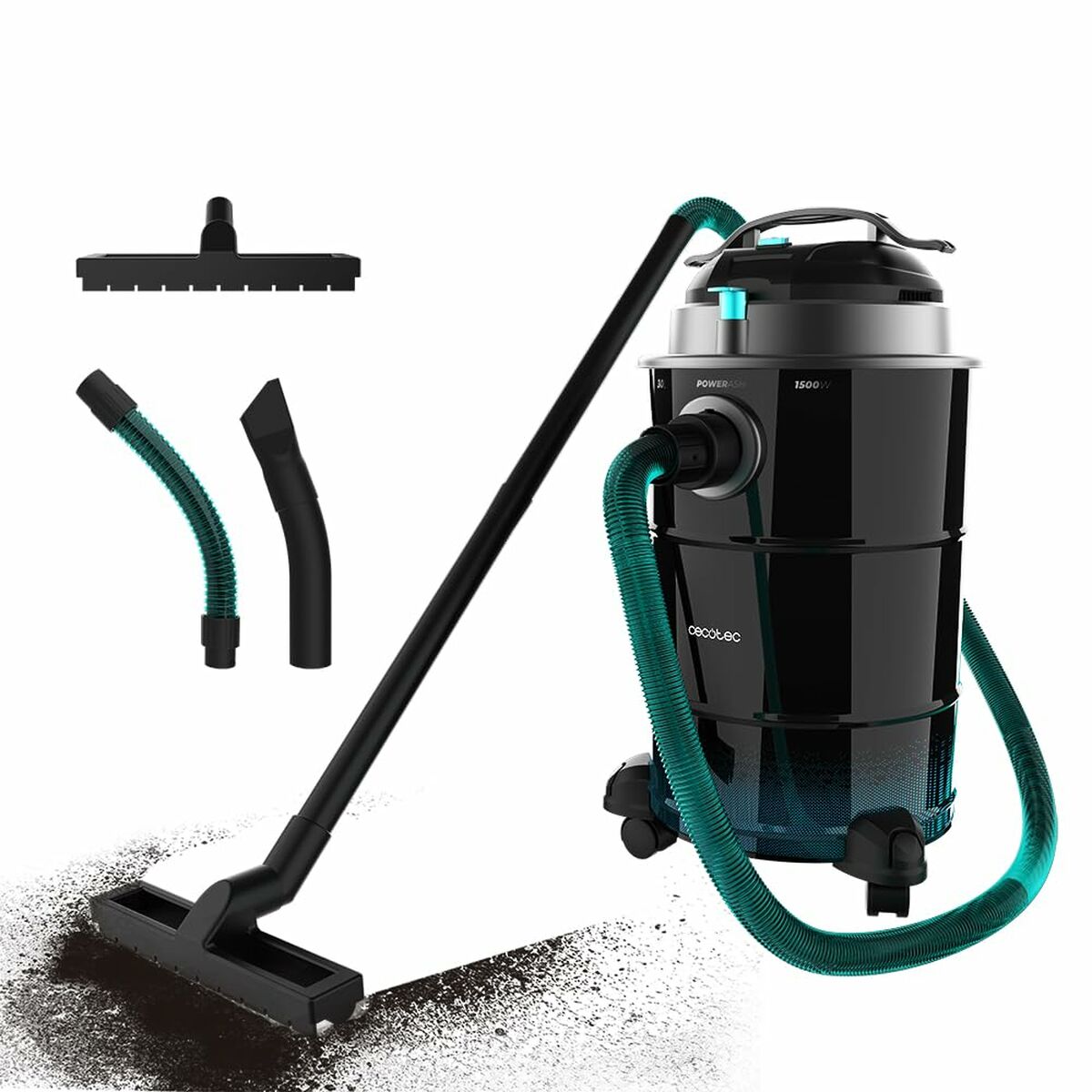 Aspirador de Cinzas Cecotec CONGA ASH 6000 EASYGO XL 1500 W Preto Preto/Azul