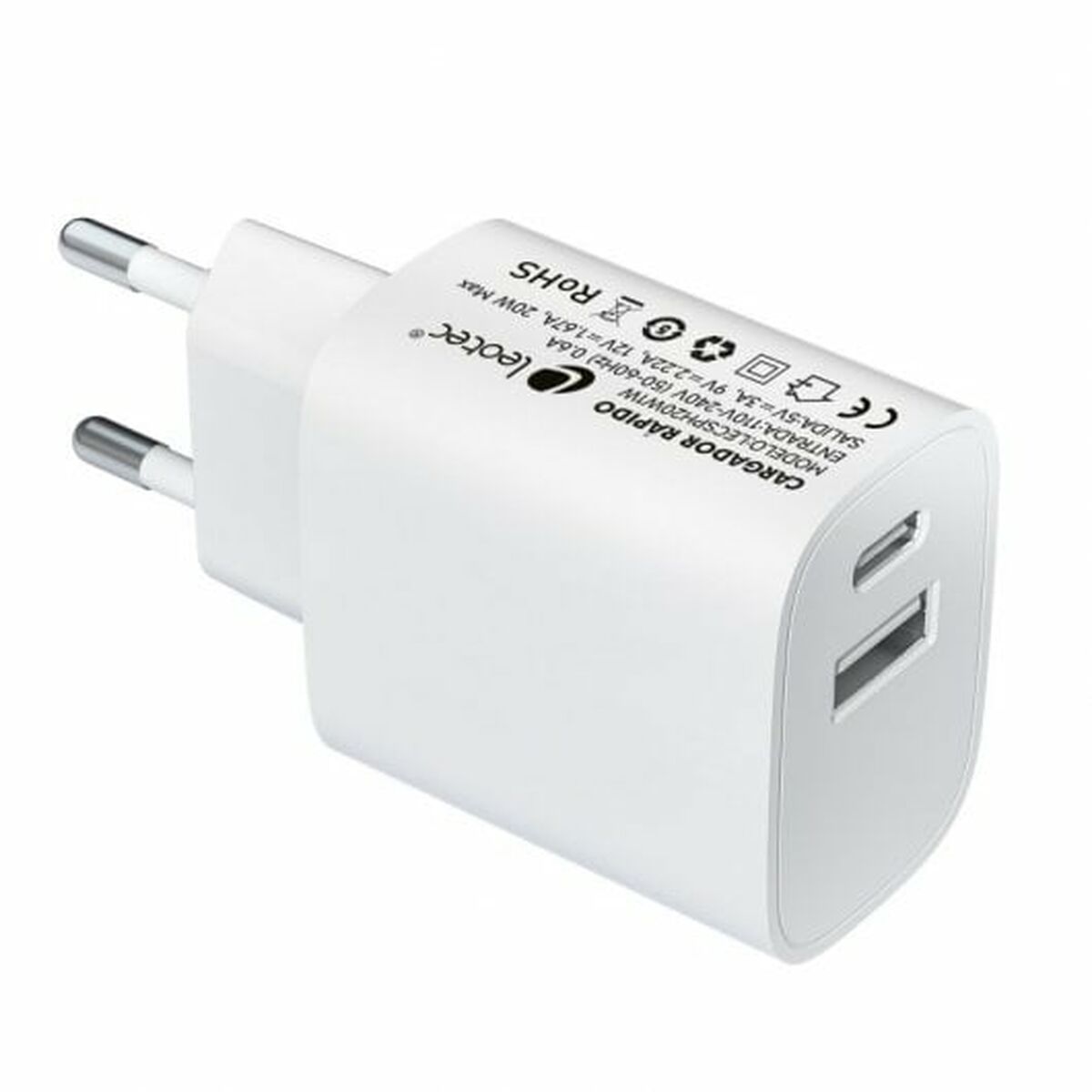 Wall Charger LEOTEC LECSPH20W2W 20 W White