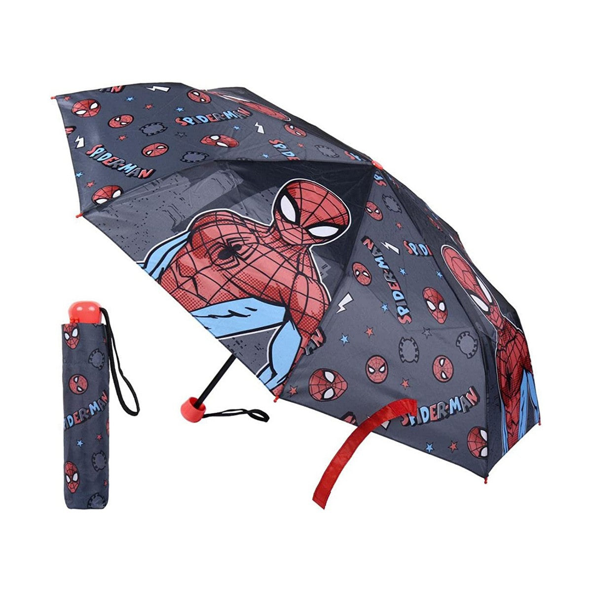 Foldable Umbrella Spiderman Grey (Ø 92 cm)