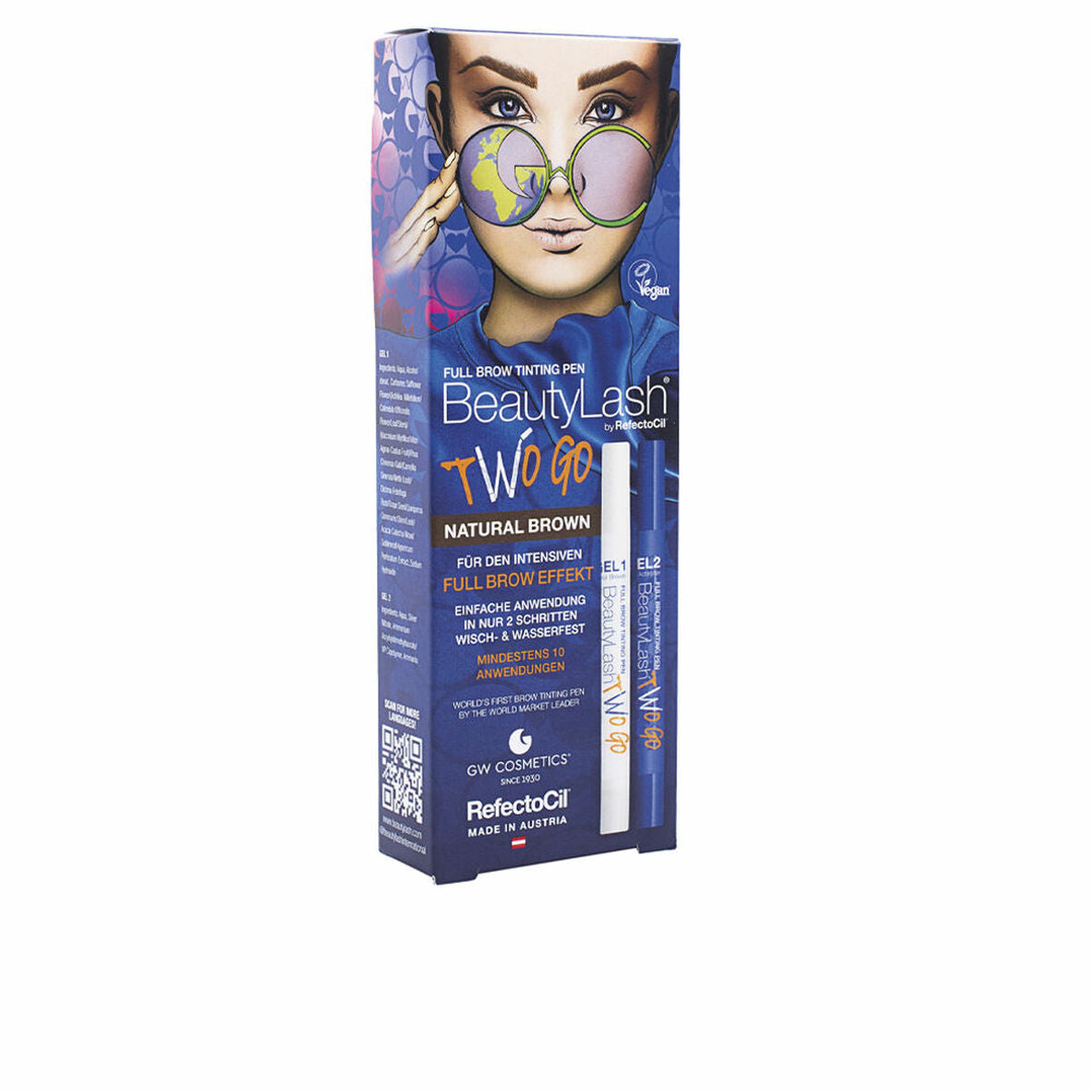 Tinte para pestañas RefectoCil BeautyLash Two Go Natural Brown 2 Piezas