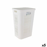 Cesto para la Ropa Tontarelli Bella Doble tapa 60 L Blanco 40,5 x 33 x 59 cm (5 Unidades)