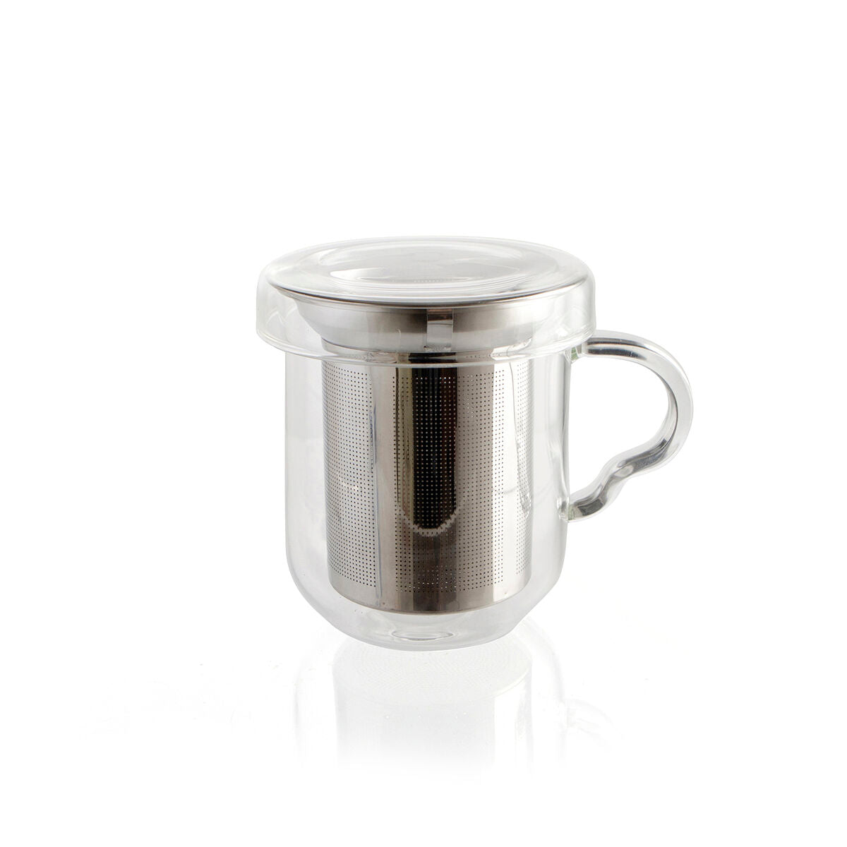 Taza con Filtro para Infusiones Quid Serenia Transparente Vidrio Acero Inoxidable 350 ml (12 Unidades)