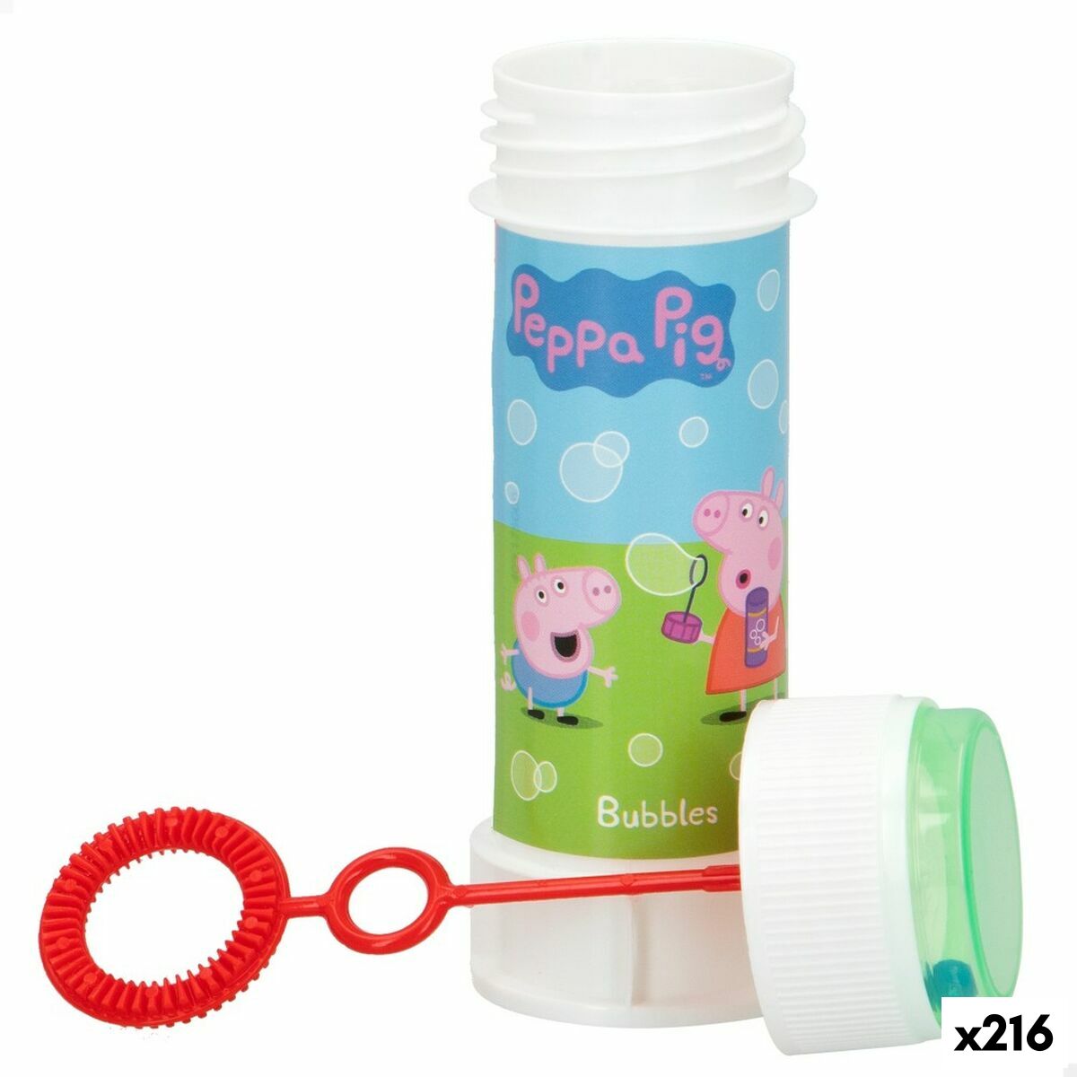 Frasco para bolas de sabão Peppa Pig 60 ml 3,7 x 11,5 x 3,7 cm (216 Unidades)