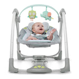 Cadeira de baloiço Ingenuity Compact Swing - Hugs & Hoots Branco Cinzento - EcoNest