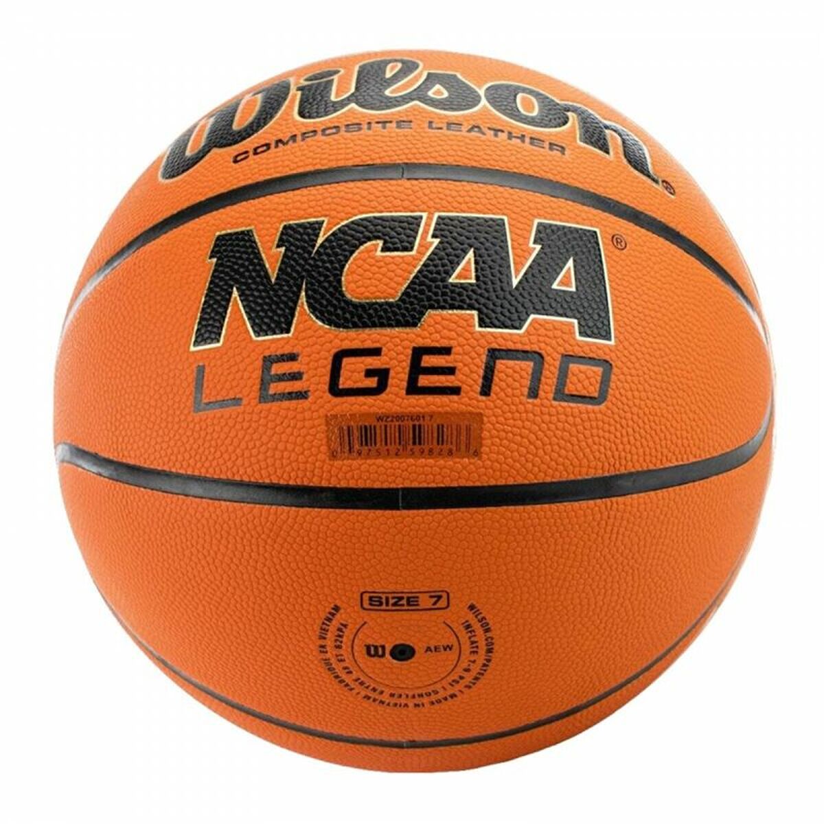 Bola de Basquetebol Wilson NCAA Legend Branco Laranja Pele Couro Sintético 7 - EcoNest