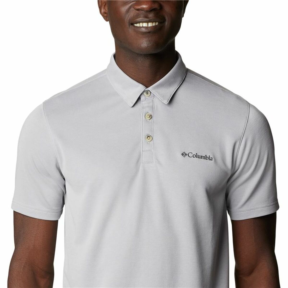 Polo de Manga Curta Homem Columbia Nelson Point™ Cinzento - EcoNest