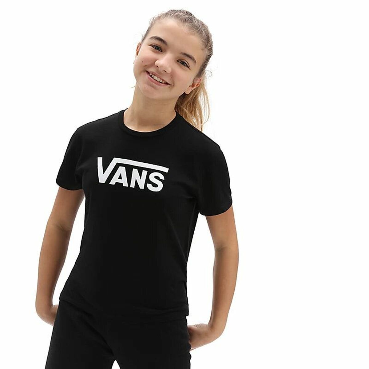 Camisola de Manga Curta Infantil Vans Flying V Preto - EcoNest