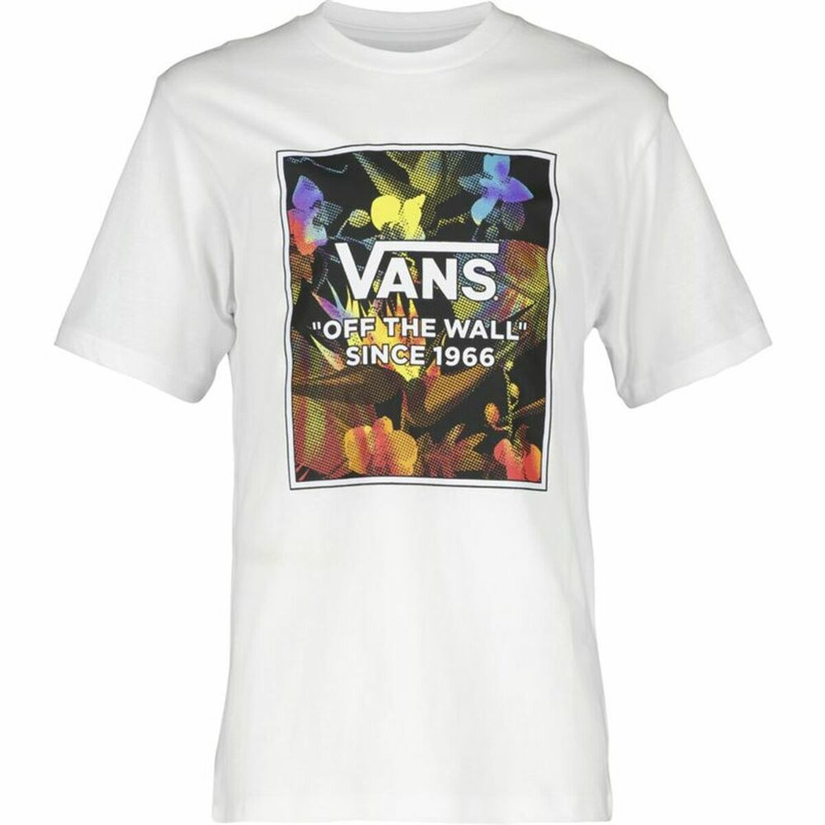 Camisola de Manga Curta Criança Vans Flowers Branco - EcoNest