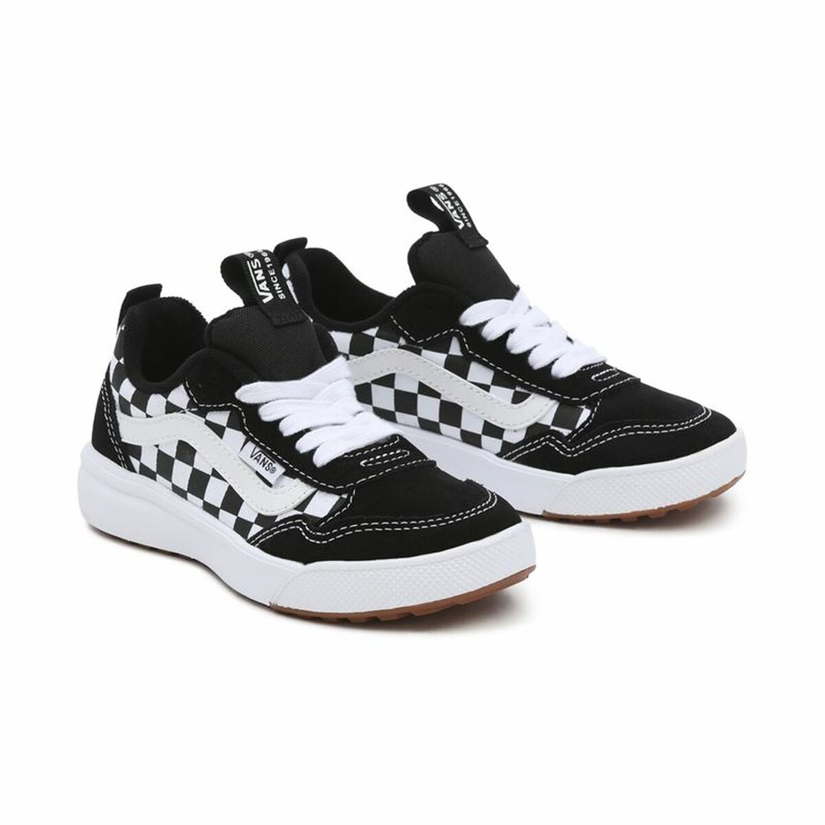 Ténis Casual Criança Vans Range Exp Checkerboard Branco Preto - EcoNest